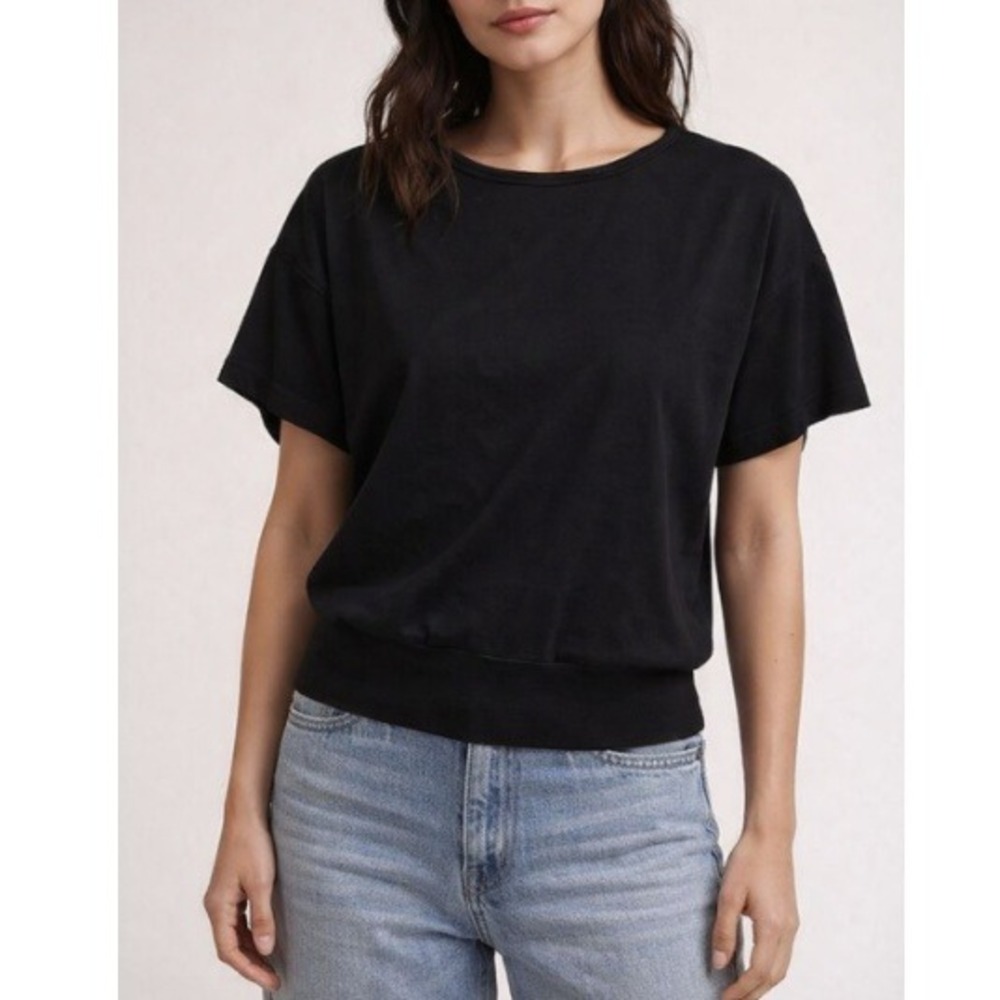 Pact Women's Black Organic Cotton Airplane Dolman Top Size XS NWT